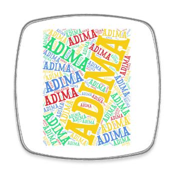 Adima word cloud collage word art t-shirt - Square fridge magnet - white - Front