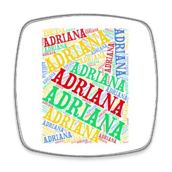 t-shirt Adriana t-shirt word cloud gift idea - Square fridge magnet - white - Front
