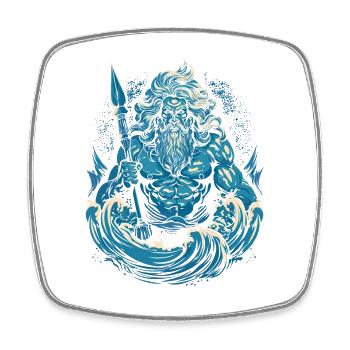 Poseidon - Viereckiger Kühlschrankmagnet - Weiß - Vorne