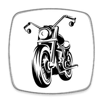 custom bike motorcycle rider illustration chopper - Square fridge magnet - white - Front