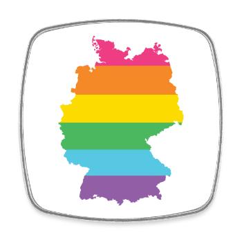 LGBTQ Allemagne - Magnet carré - blanc - Devant