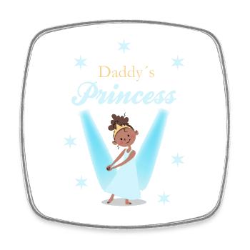 Papa Prinzessin - Viereckiger Kühlschrankmagnet - Weiß - Vorne