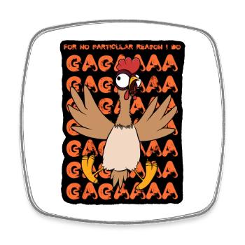 Crazy chicken - Square fridge magnet - white - Front