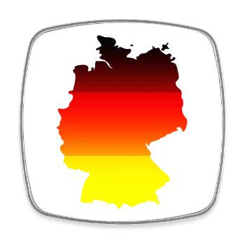 Abstrakte Farbgradient Karte Deutschland - Viereckiger Kühlschrankmagnet - Weiß - Vorne