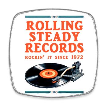Rolling Steady - Square fridge magnet - white - Front