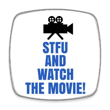 Movies Theater Streaming Statement Camera - Square fridge magnet - white - Front
