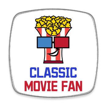 Popcorn Statement Films Filmabend Kinoaben - Magnet carré - blanc - Devant