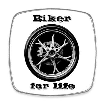 Biker for Life - Viereckiger Kühlschrankmagnet - Weiß - Vorne