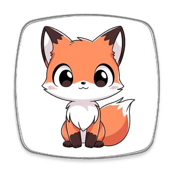 Fuchs Waldtiere Liebe Comic Natur Tier Kind Baby - Viereckiger Kühlschrankmagnet - Weiß - Vorne