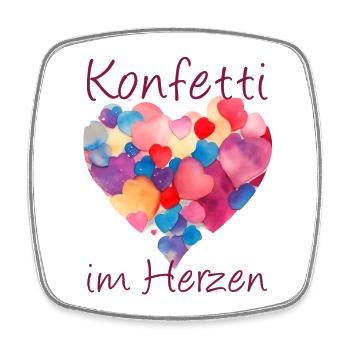 Konfetti im Herzen - Viereckiger Kühlschrankmagnet - Weiß - Vorne