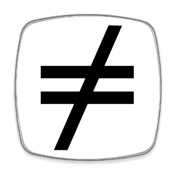 Not all inequality signs are the same - Square fridge magnet - white - Front