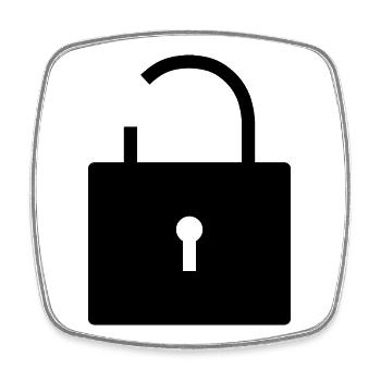 No security no security open lock lock - Square fridge magnet - white - Front