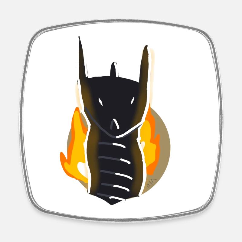 DragonFire - Magnet carré - blanc