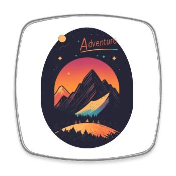 Adventure - Square fridge magnet - white - Front