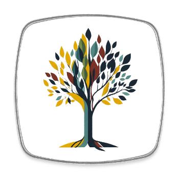 Baum - Viereckiger Kühlschrankmagnet - Weiß - Vorne
