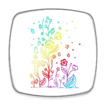 flower - Viereckiger Kühlschrankmagnet - Weiß - Vorne