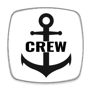 Crew with anchor the team design - Square fridge magnet - white - Front