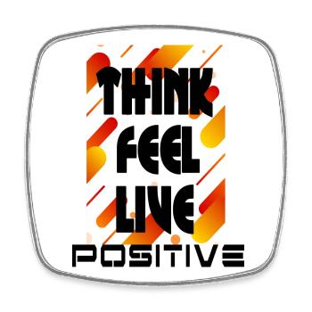 think feel live positive v2 - Magnet carré - blanc - Devant