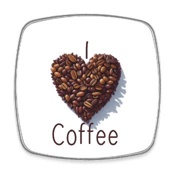 I love coffee - Square fridge magnet - white - Front