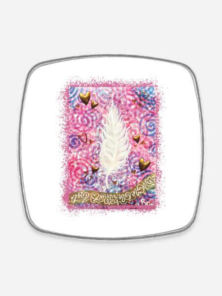 Love Angel Feather Security - Sonja Ariel - Square fridge magnet - white