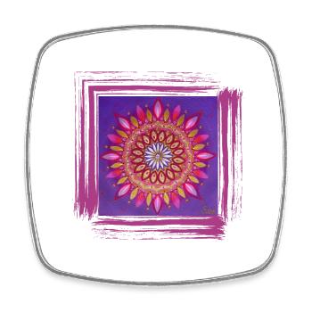 Mandala der Überfülle - Sonja Ariel von Staden - Viereckiger Kühlschrankmagnet - Weiß - Vorne