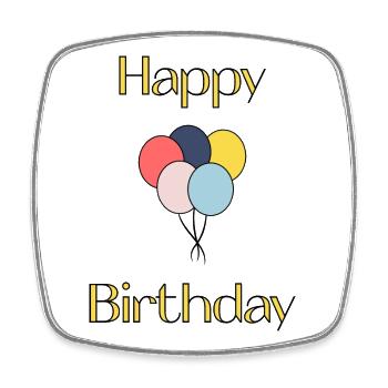 JAHRESTAG. ALLES GUTE ZUM GEBURTSTAG. ALLES GUTE ZUM GEBURTSTAG. - Viereckiger Kühlschrankmagnet - Weiß - Vorne