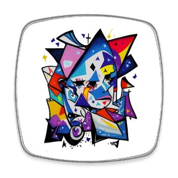 Graffiti - Viereckiger Kühlschrankmagnet - Weiß - Vorne