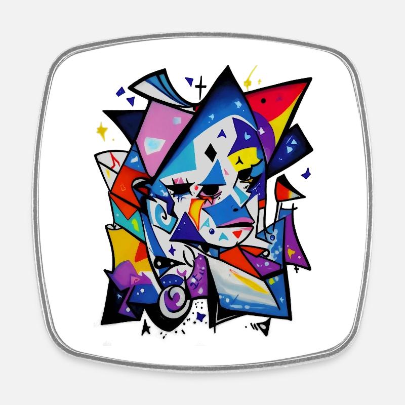 Graffiti - Magnet carré - blanc