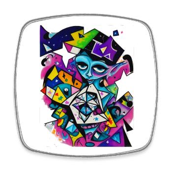 Graffiti - Viereckiger Kühlschrankmagnet - Weiß - Vorne