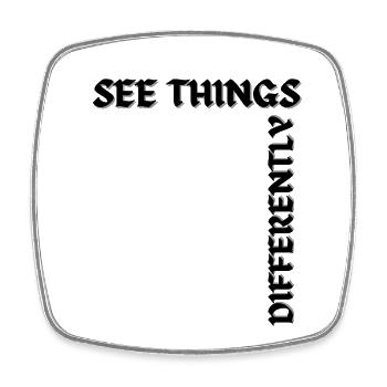 See things differently - Viereckiger Kühlschrankmagnet - Weiß - Vorne