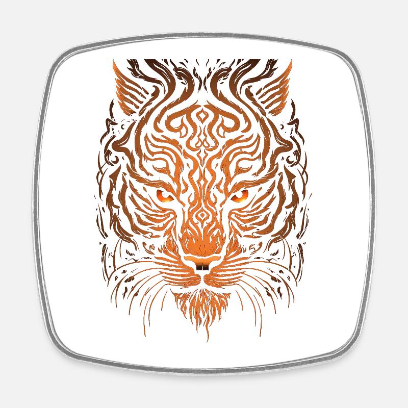 Tiger - Square fridge magnet - white