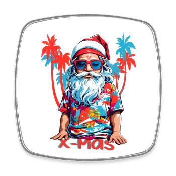 Cool Santa Claus - Square fridge magnet - white - Front
