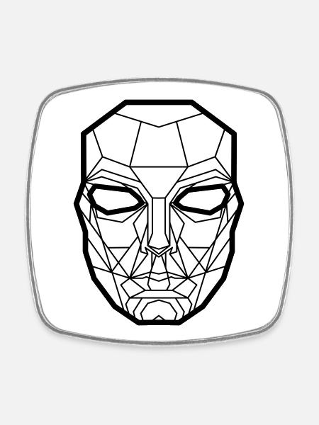 Kimura Mask White - Square fridge magnet - white