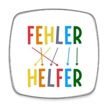 Fehler sind bunte Helfer Schriftzug mehrfarbig - Viereckiger Kühlschrankmagnet - Weiß - Vorne