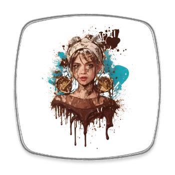 Sweet Lady - Square fridge magnet - white - Front