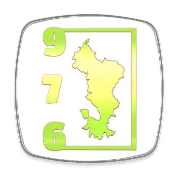 T SHIRT 976 MAYOTTE - Square fridge magnet - white - Front