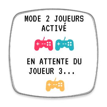 Cadeau En attente du joueur 3 papa maman gamer - Magnet carré - blanc - Devant