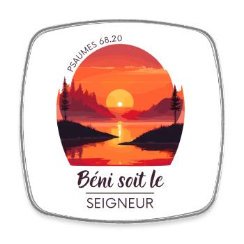 Psaumes 68.20 | Vêtements & Cadeaux chrétiens - Magnet carré - blanc - Devant
