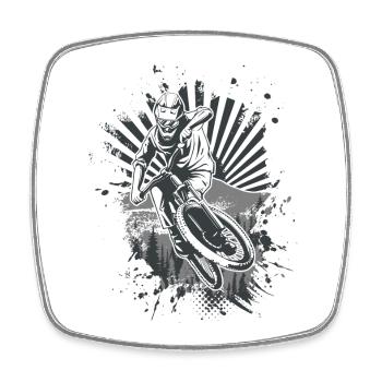 Moto Jump Graffiti Splash - Magnet carré - blanc - Devant