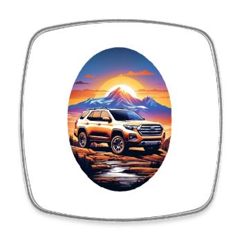 Off-road vehicle - Square fridge magnet - white - Front