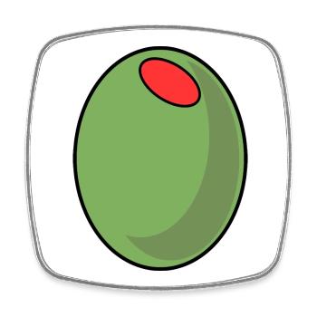 POIVRONS D’OLIVE VERTE - Magnet carré - blanc - Devant