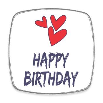 ANNIVERSARY. HAPPY BIRTHDAY. HAPPY BIRTHDAY. - Square fridge magnet - white - Front