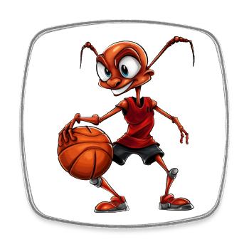 Basketball Ant - Square fridge magnet - white - Front