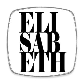 Elisabeth Name Vorname Moderne Schrift Wort Art - Viereckiger Kühlschrankmagnet - Weiß - Vorne