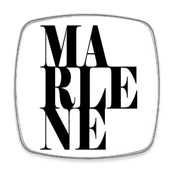 Marlene Surname First name Modern font Word Art - Square fridge magnet - white - Front