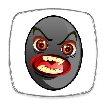 MONSTRE D’HALLOWEEN OLIVE NOIRE - Magnet carré - blanc - Devant