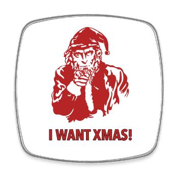 I Want XMAS - Viereckiger Kühlschrankmagnet - Weiß - Vorne