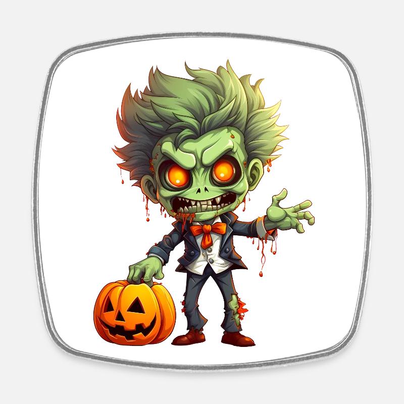Zombie Boy - Square fridge magnet - white