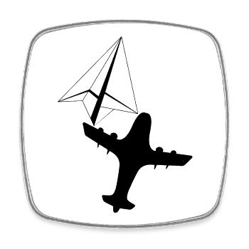 Flight of Imagination - Square fridge magnet - white - Front