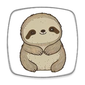 cute sloth - kleines süßes faultier cartoon style - Viereckiger Kühlschrankmagnet - Weiß - Vorne